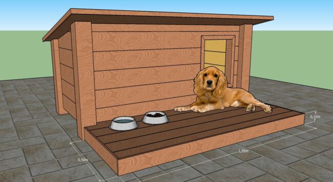 Dimensions de la terrasse de niche pour chiens petites teilles Mini120