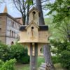 Bird nesting box on a pole