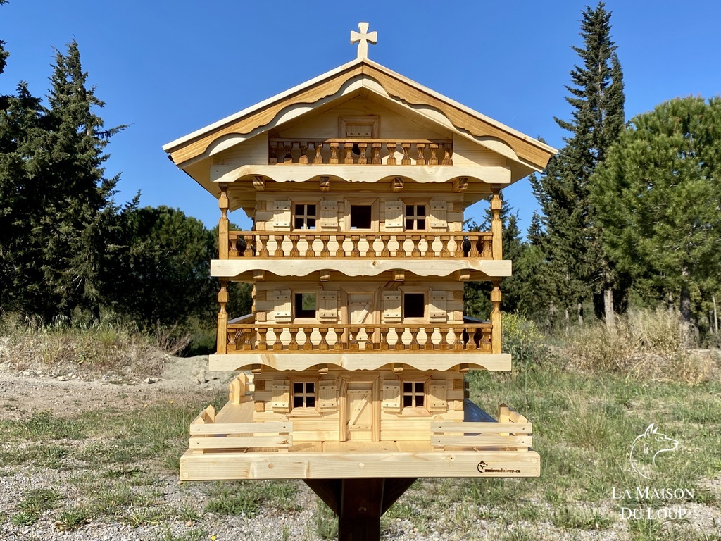 Villa d'oiseaux LUX en bois massif